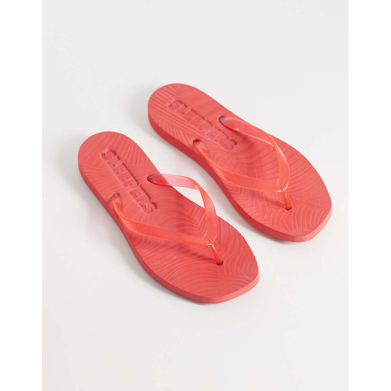 SLEEPERS tapered flip flops in red transparent 115520709