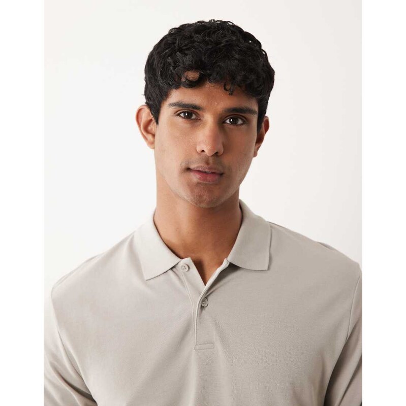 ASOS DESIGN Essentials regular fit polo in grey pique