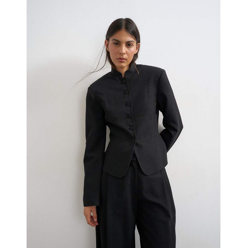 Topshop co ord drummer jacket in black