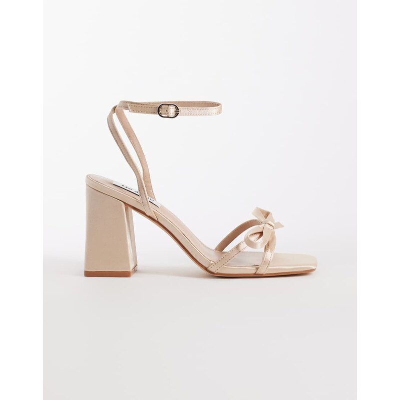 Be Mine Bridal Tamara block heeled sandals with bow in rose