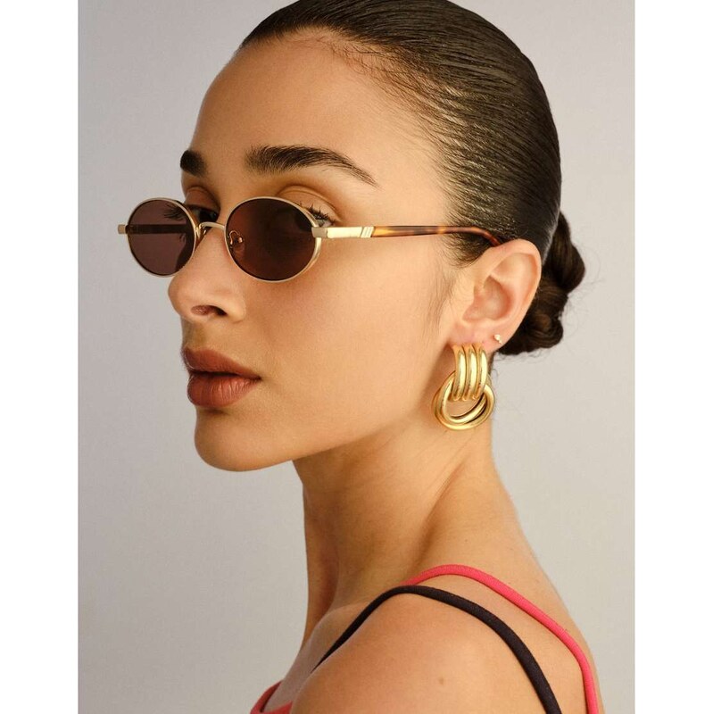 Le Specs Icicle slim sunglasses in smokey brown 115535953