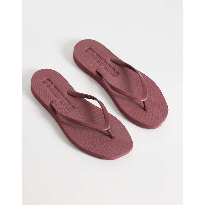 SLEEPERS tapered flip flops in burgundy 115520707