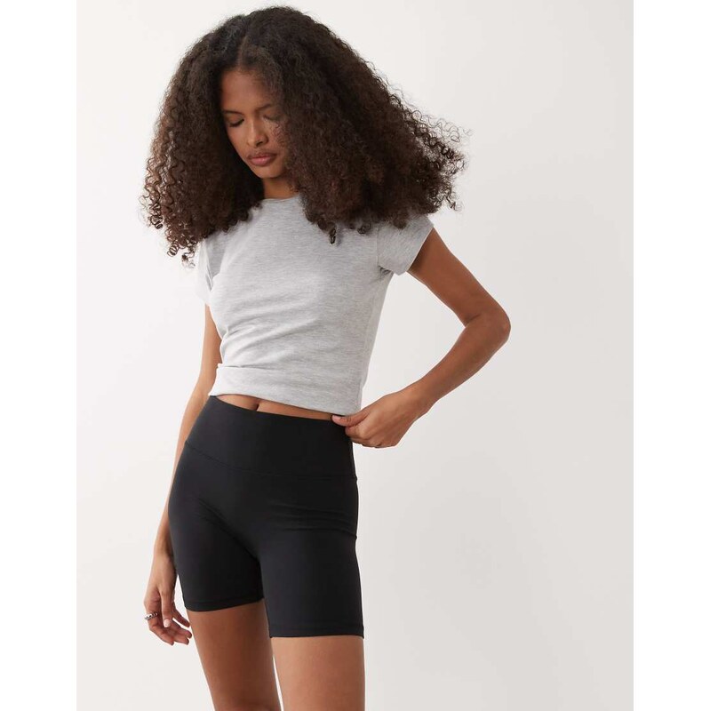 ARKET soft stretchy legging shorts in black