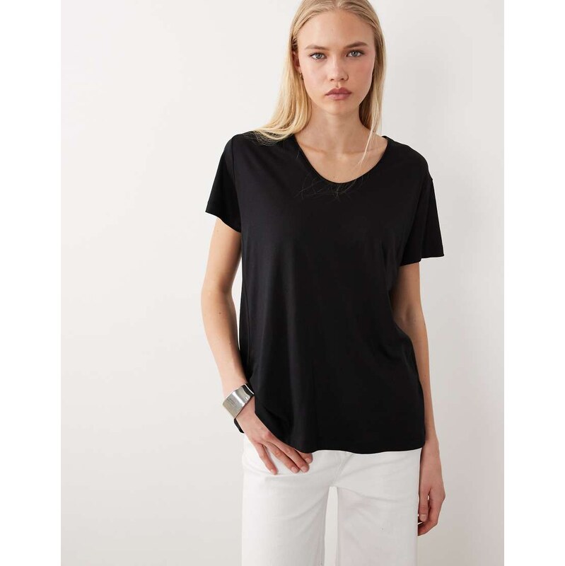 ARKET slinky jersey t-shirt in black