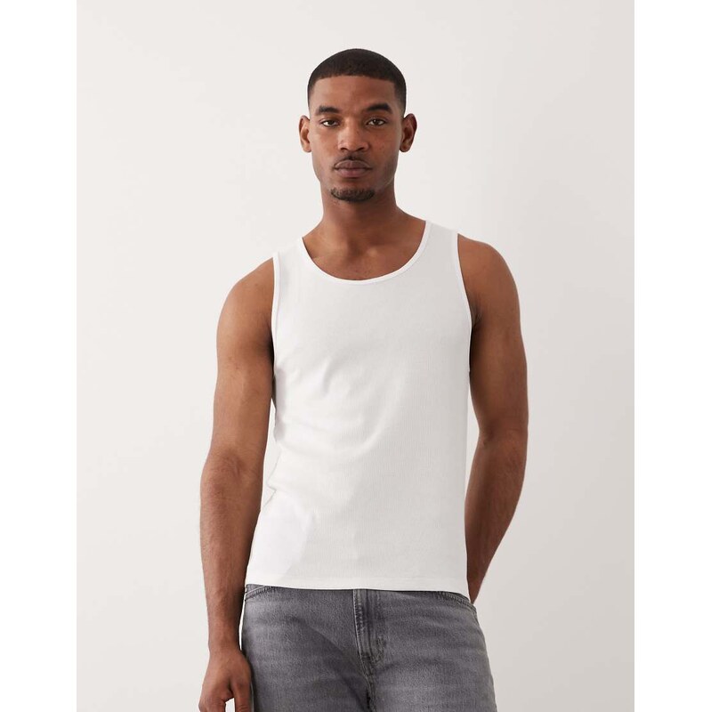 ARKET ribbed tank top in white