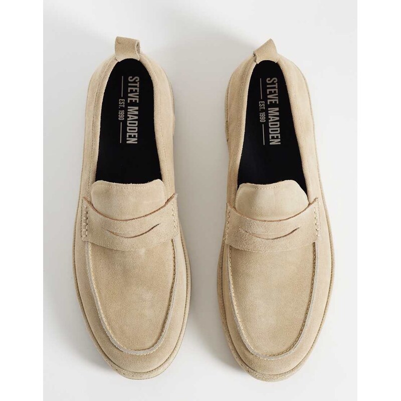 Steve Madden Answer slip-on casual loafer in taupe suede-Neutral