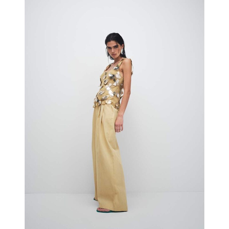 ASOS DESIGN Tailored mensy trousers in mustard-Multi