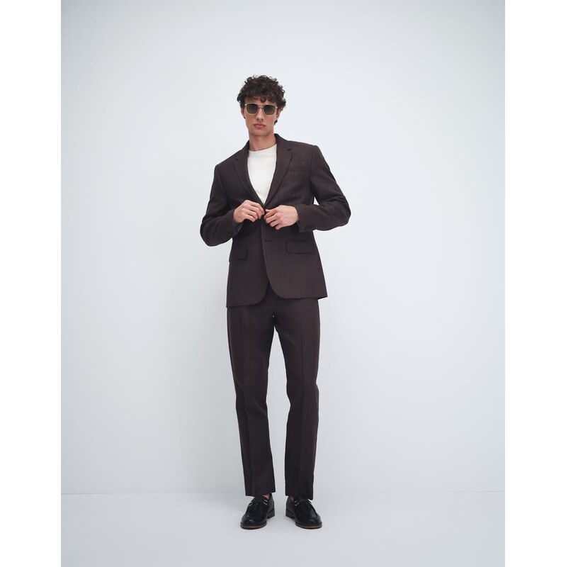 Abercrombie & Fitch linen blend collins slim suit trousers co-ord in 115414190