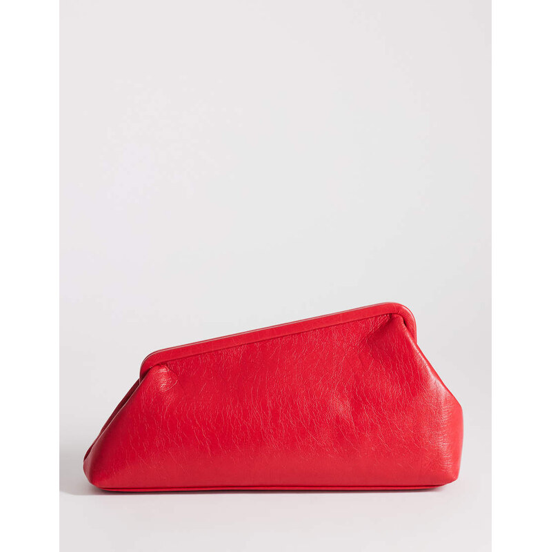 Topshop anna medium angular clutch bag in red 115522976