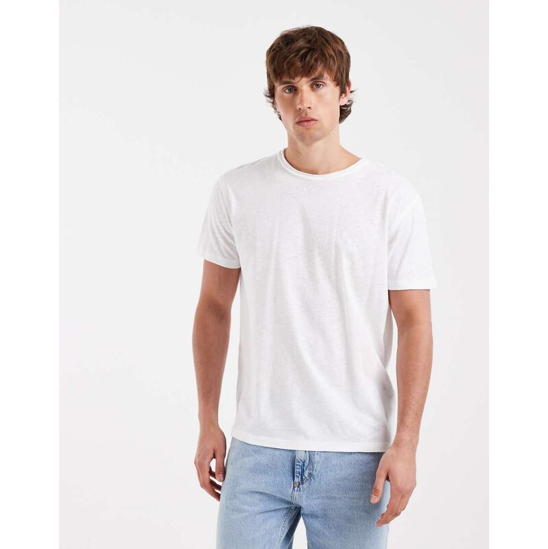 AllSaints Flax short sleeve logo t-shirt in white