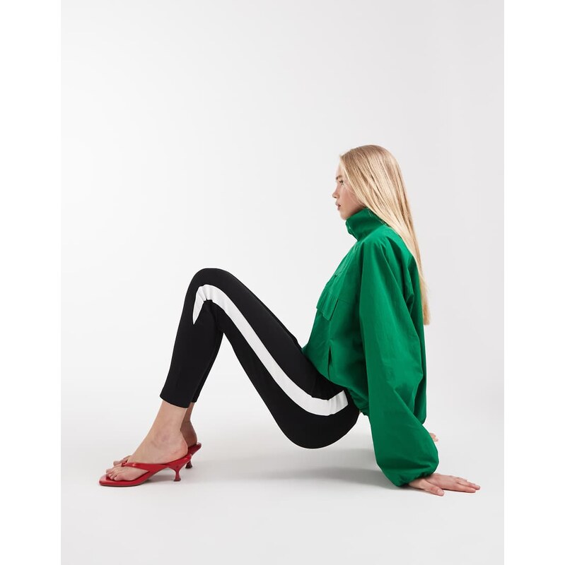 ASOS DESIGN black legging with white side stripe