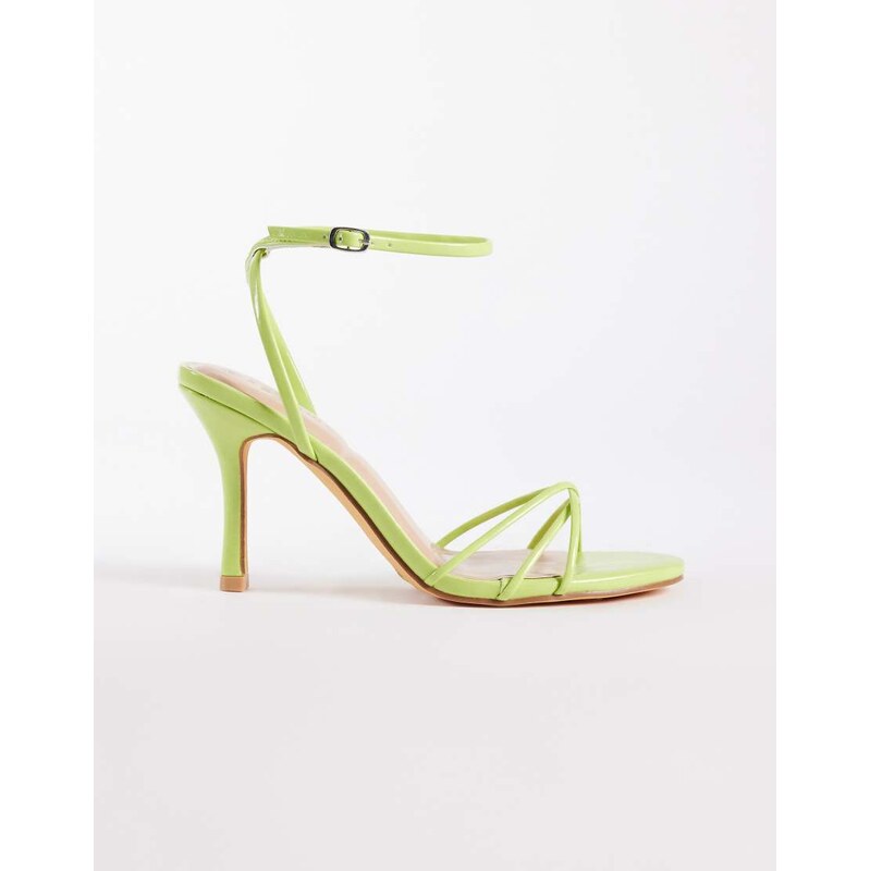 SEQWL Lolly heeled sandal in lime-Orange 115517689