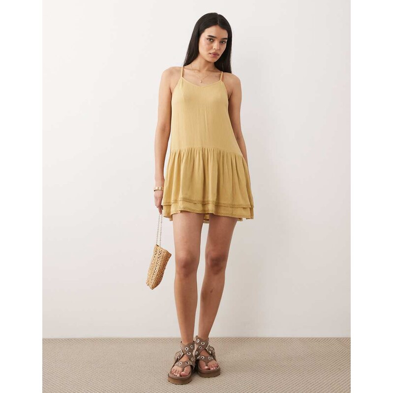 Iisla & Bird mini swing dress in beige-Neutral 115519972