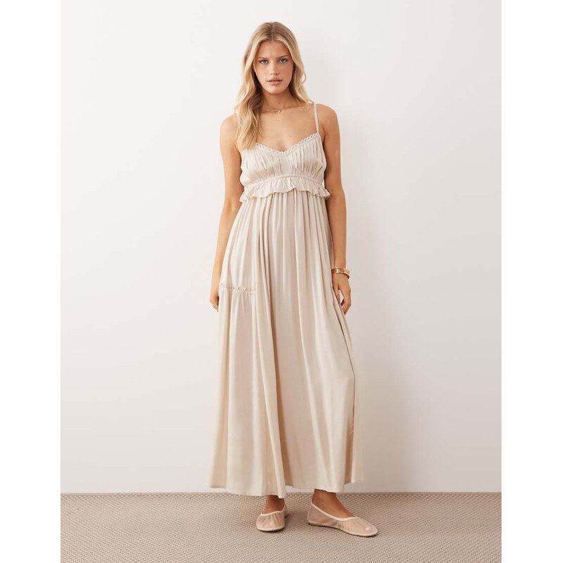 Iisla & Bird maxi beach dress in oat-Neutral 115414977