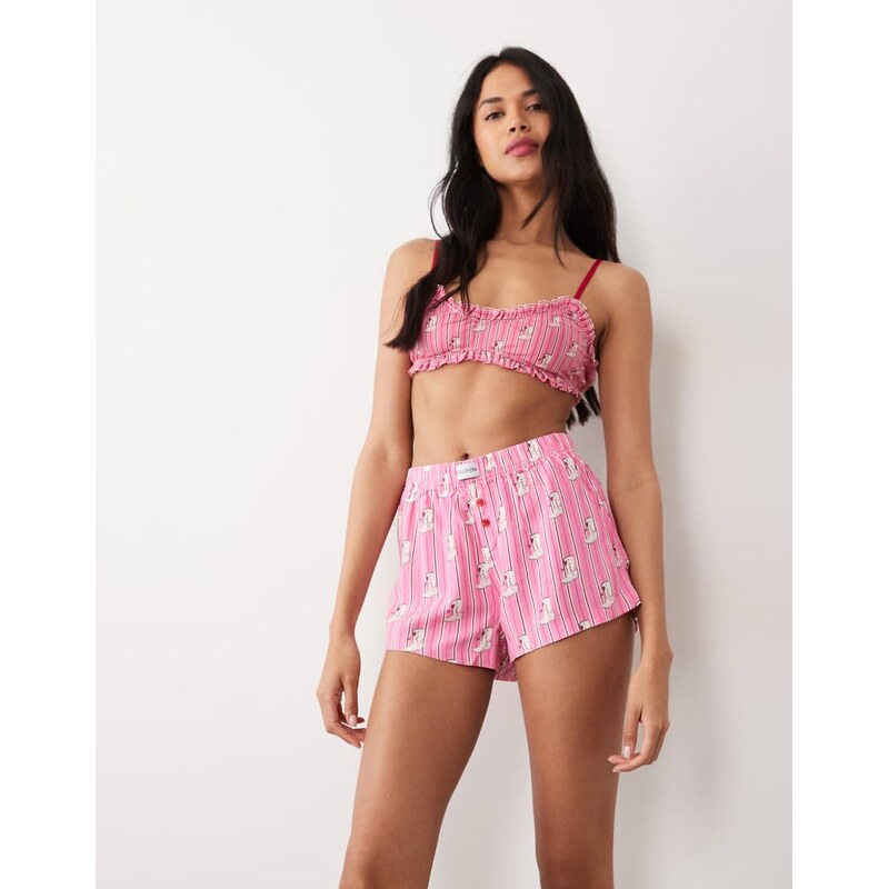 Wild Lovers Ines boxer short in pink stripe cowboy print-Multi 115415029
