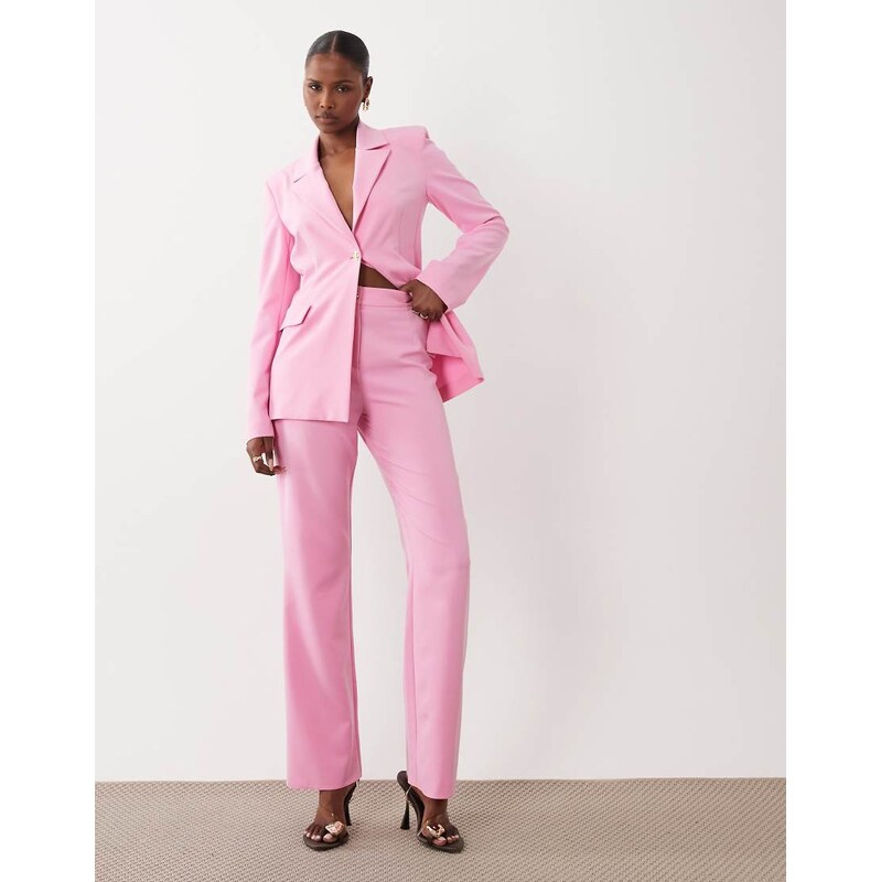 ASOS LUXE co-ord tailored suit trousers in bright pink