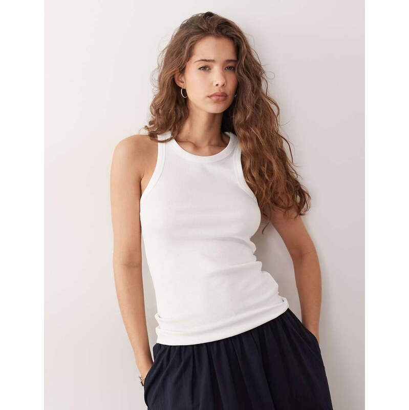 ARKET ribbed vest in white