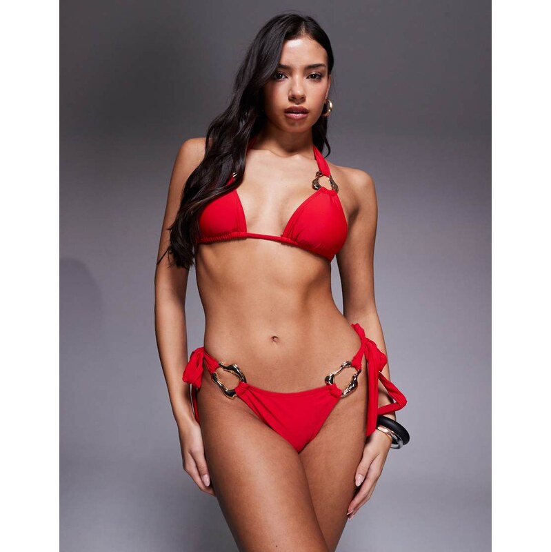 Moda Minx amore tieside bikini bottom with molten hardware detail in 115414926