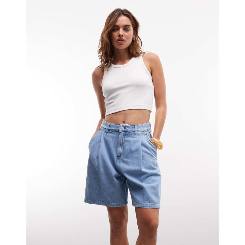 Carhartt WIP alta loose fit shorts in light wash-Blue 115422495