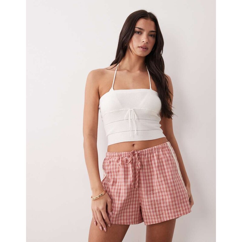 Rhythm strapless knit top in white