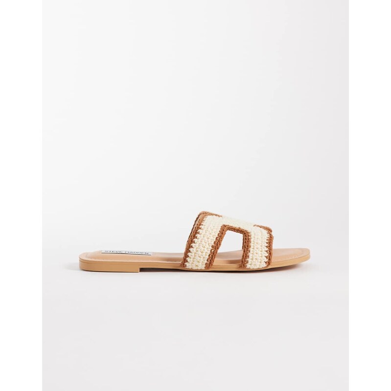 Steve Madden Zarina-W flat sandal in tan/bone-Brown 115422491
