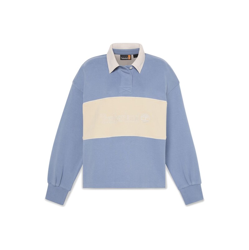 TIMBERLAND Mikina Lush Rugby Polo krémová / chladná modrá / bílá 115417206