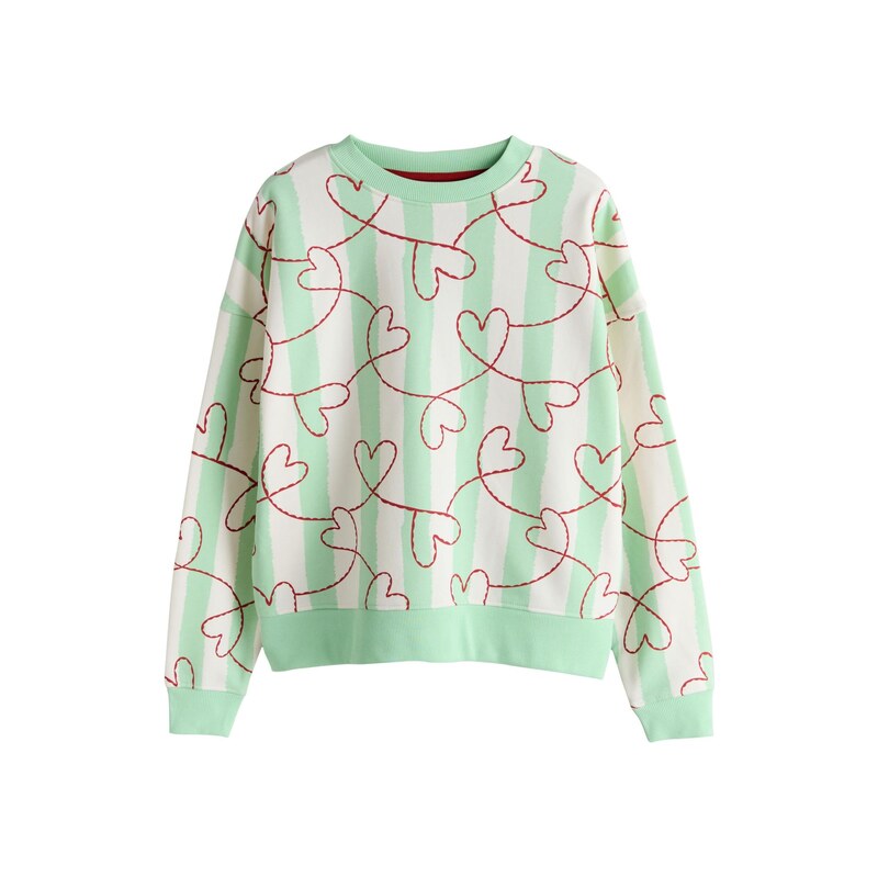 Next Mikina mátová / ohnivá červená / offwhite