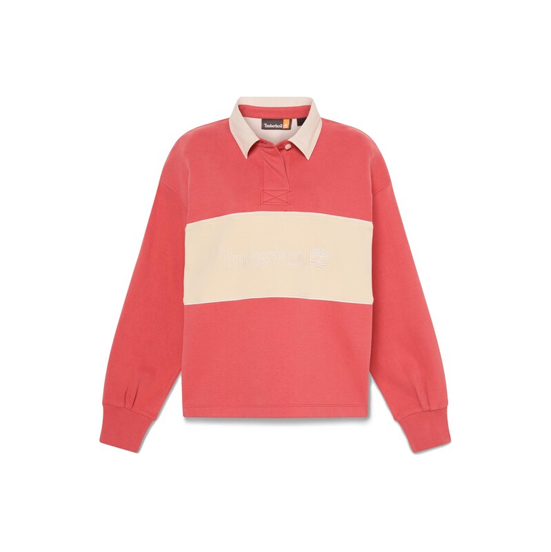 TIMBERLAND Mikina Lush Rugby Polo krémová / melounová / bílá 115417266