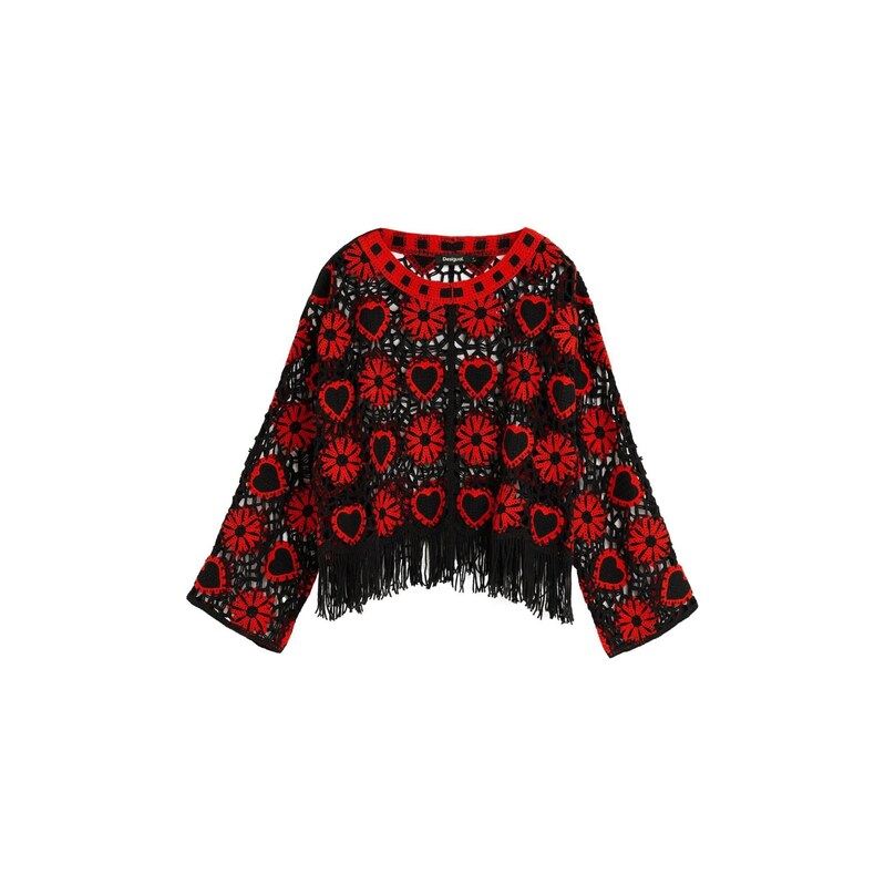 Desigual Svetr červená / černá