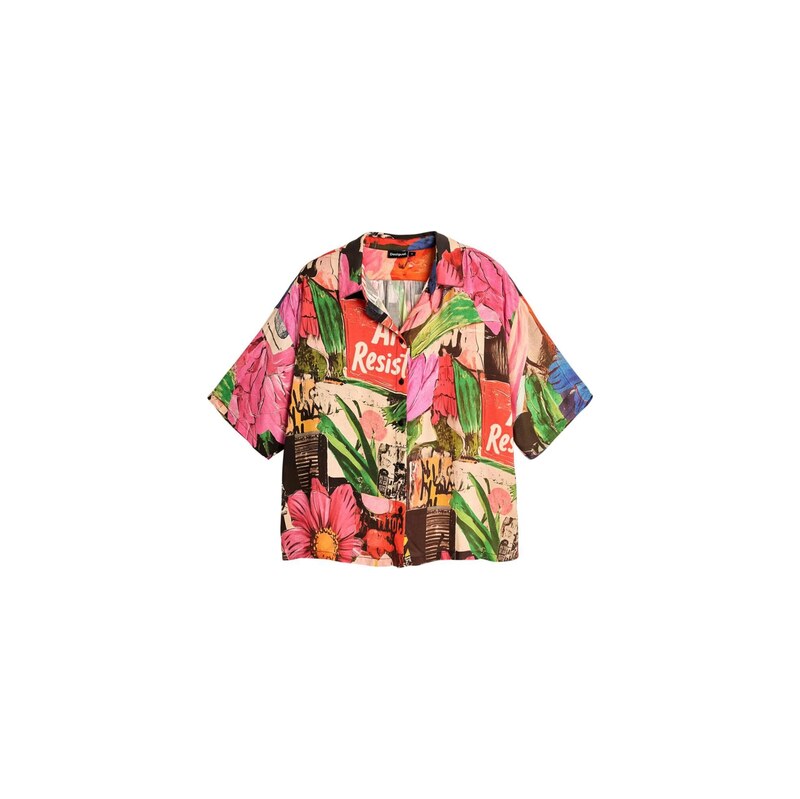 Desigual Halenka béžová / pink / červená / černá