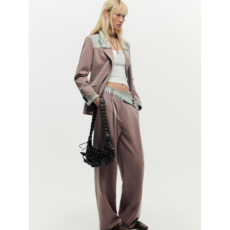 Desigual Blejzr modrá džínovina / světle červená