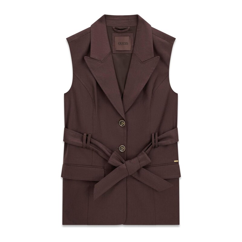 GUESS Vesta k obleku CARLA tmavě hnědá 115417878