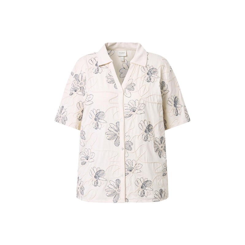 Ulla Popken Halenka tmavě modrá / offwhite / přírodní bílá 115418011