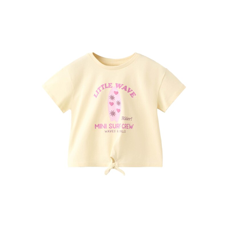 MANGO KIDS Tričko LITTLE světle žlutá / růžová / magenta / eosin