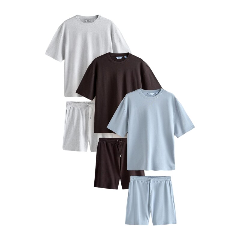 Next Joggingová souprava světlemodrá / šedá / černá