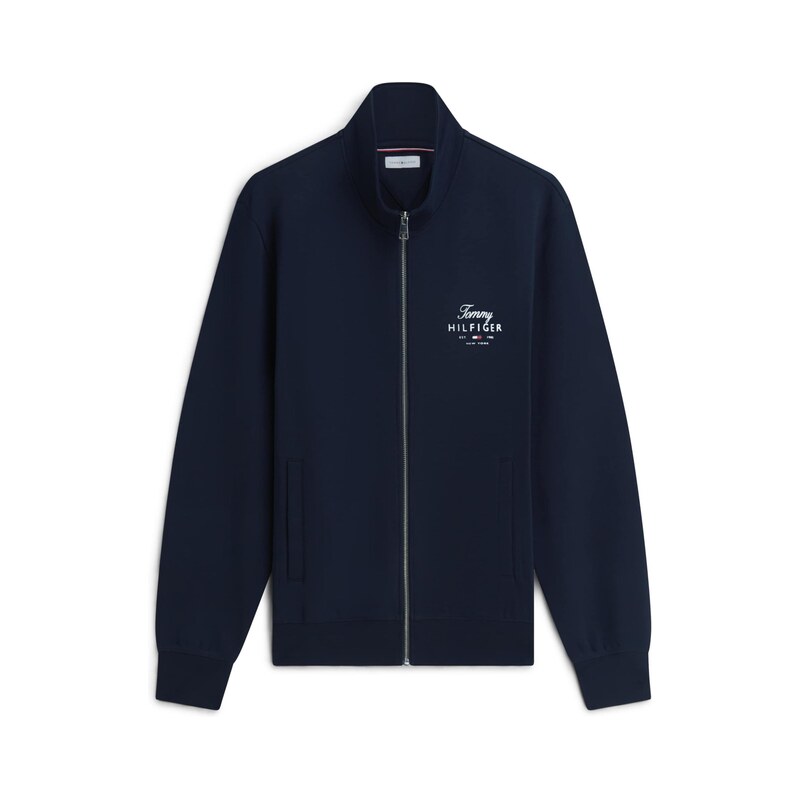 TOMMY HILFIGER Mikina 'Logo Zip-thru' marine modrá