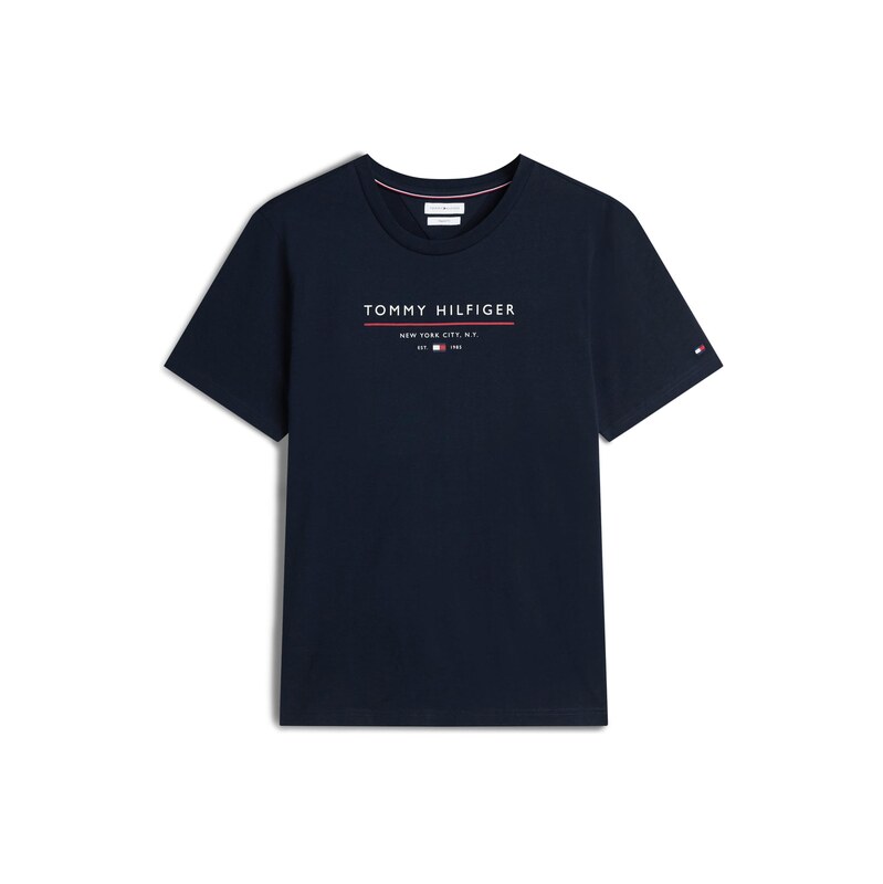 TOMMY HILFIGER Tričko Essential marine modrá / červená / bílá