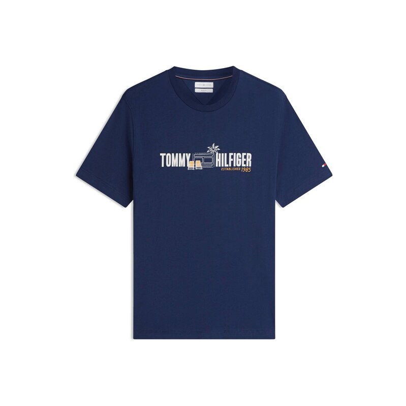 TOMMY HILFIGER Tričko Logo Graphic námořnická modř / zlatě žlutá