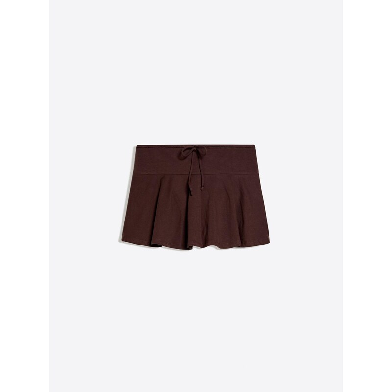 Bershka Sukně tmavě hnědá