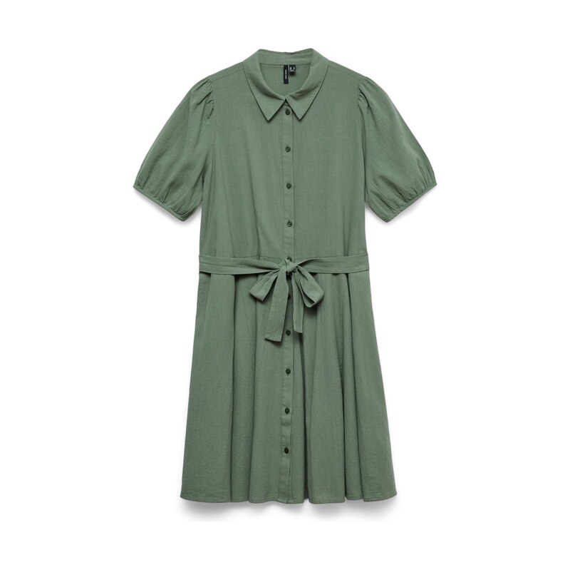 VERO MODA Košilové šaty VMDICTHE tmavě zelená