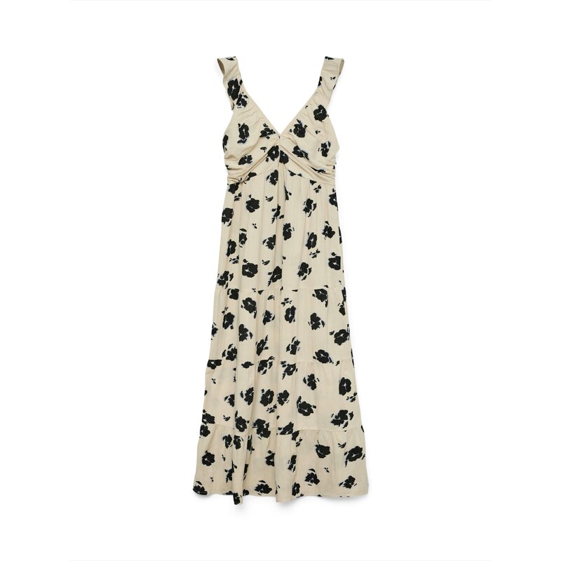 VERO MODA Šaty VMDICTHE starobéžová / bílá