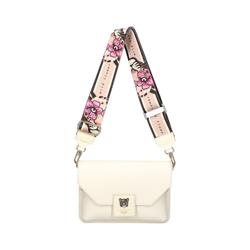 Kožená crossbody kabelka EGO ES0312WF krémová
