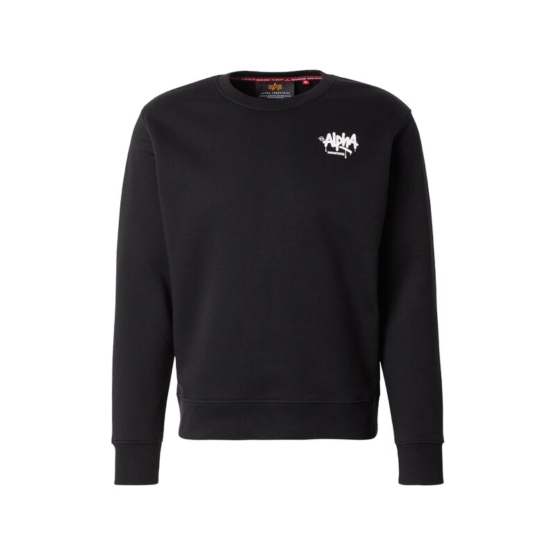 ALPHA INDUSTRIES Mikina černá / bílá
