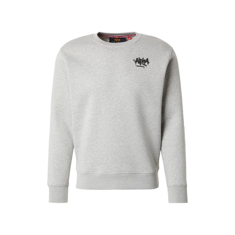 ALPHA INDUSTRIES Mikina šedý melír / černá