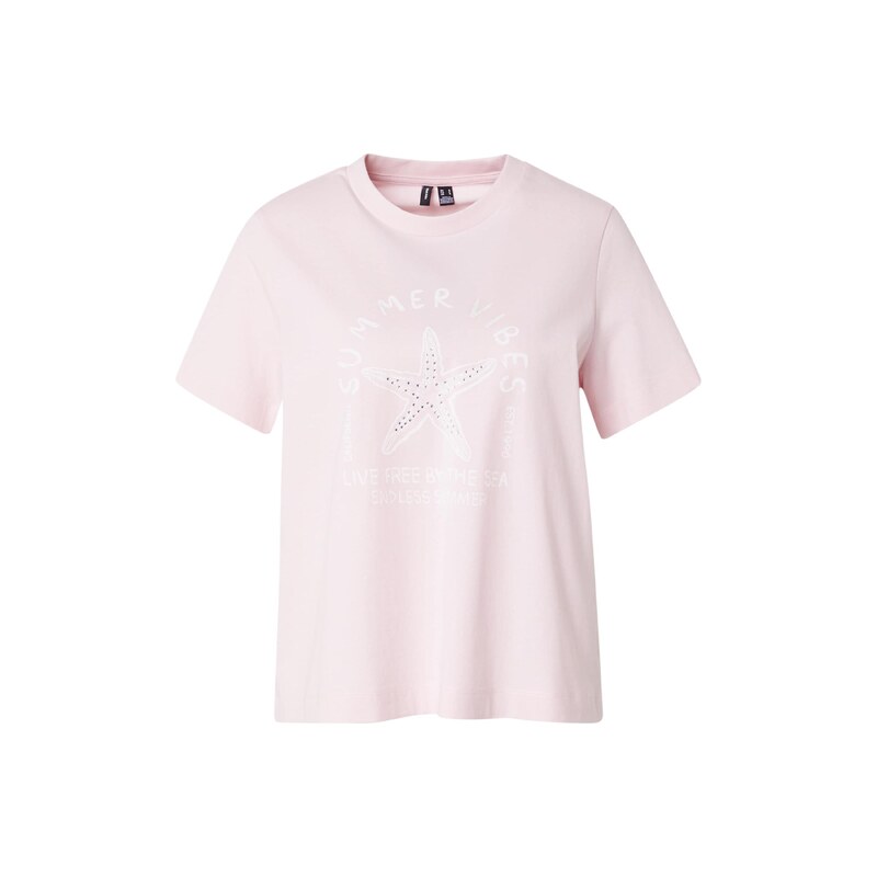 VERO MODA Tričko VMPALMA METTE růžová / bílá