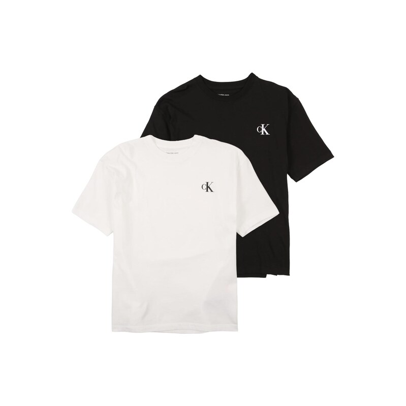 Calvin Klein Jeans Tričko černá / bílá