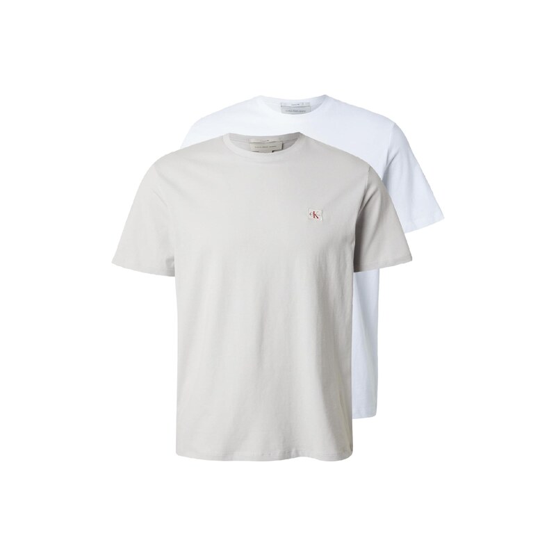 Calvin Klein Jeans Tričko Monologo Patch T kámen / bílá