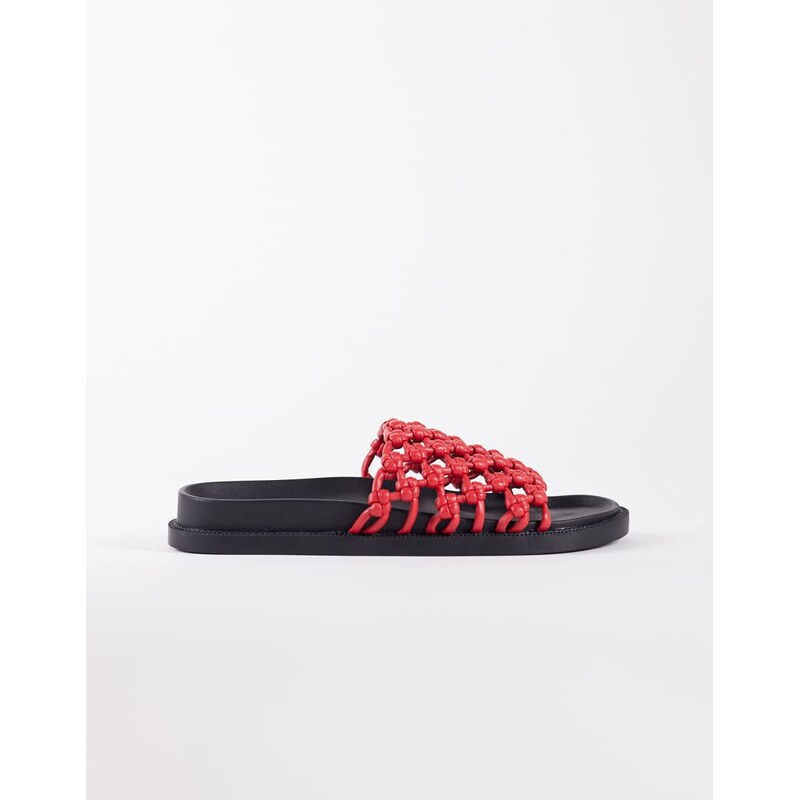 SEQWL woven flat sandals in red