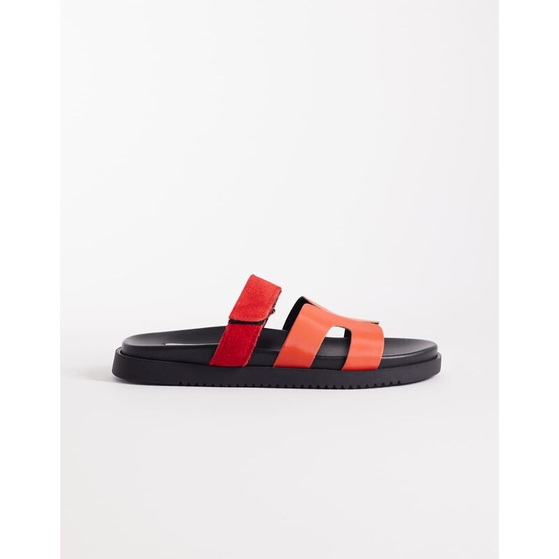 Steve Madden Missile sandals with straps in red satin