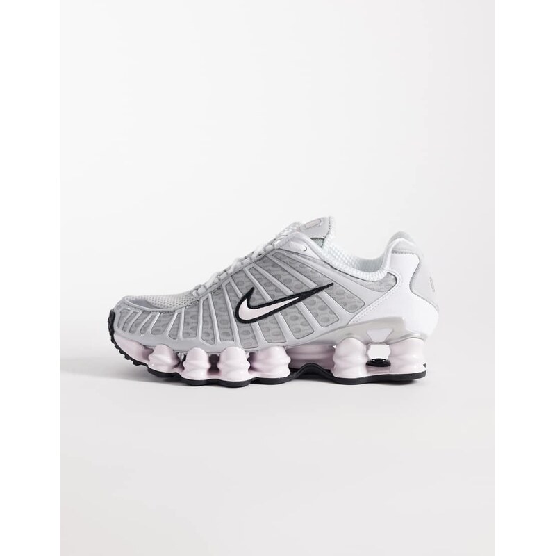 Nike Shox TL trainers in grey and pink polka dot